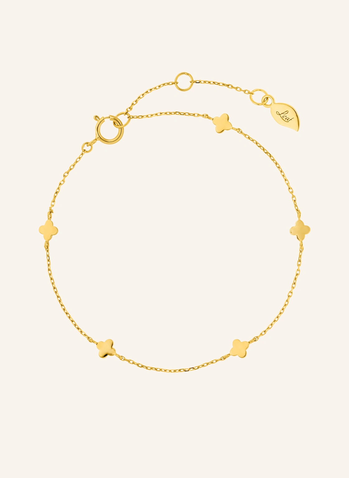 Leaf Armband MINI CLOVER aus 14 Karat Gelbgold