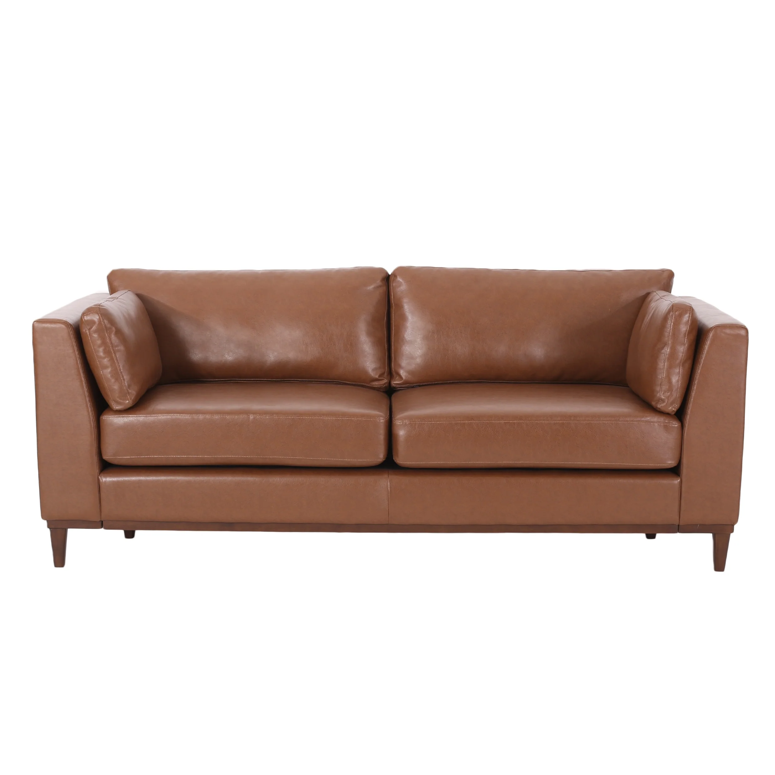 Warbler Faux Leather 3 Seater Sofa by Christopher Knight Home