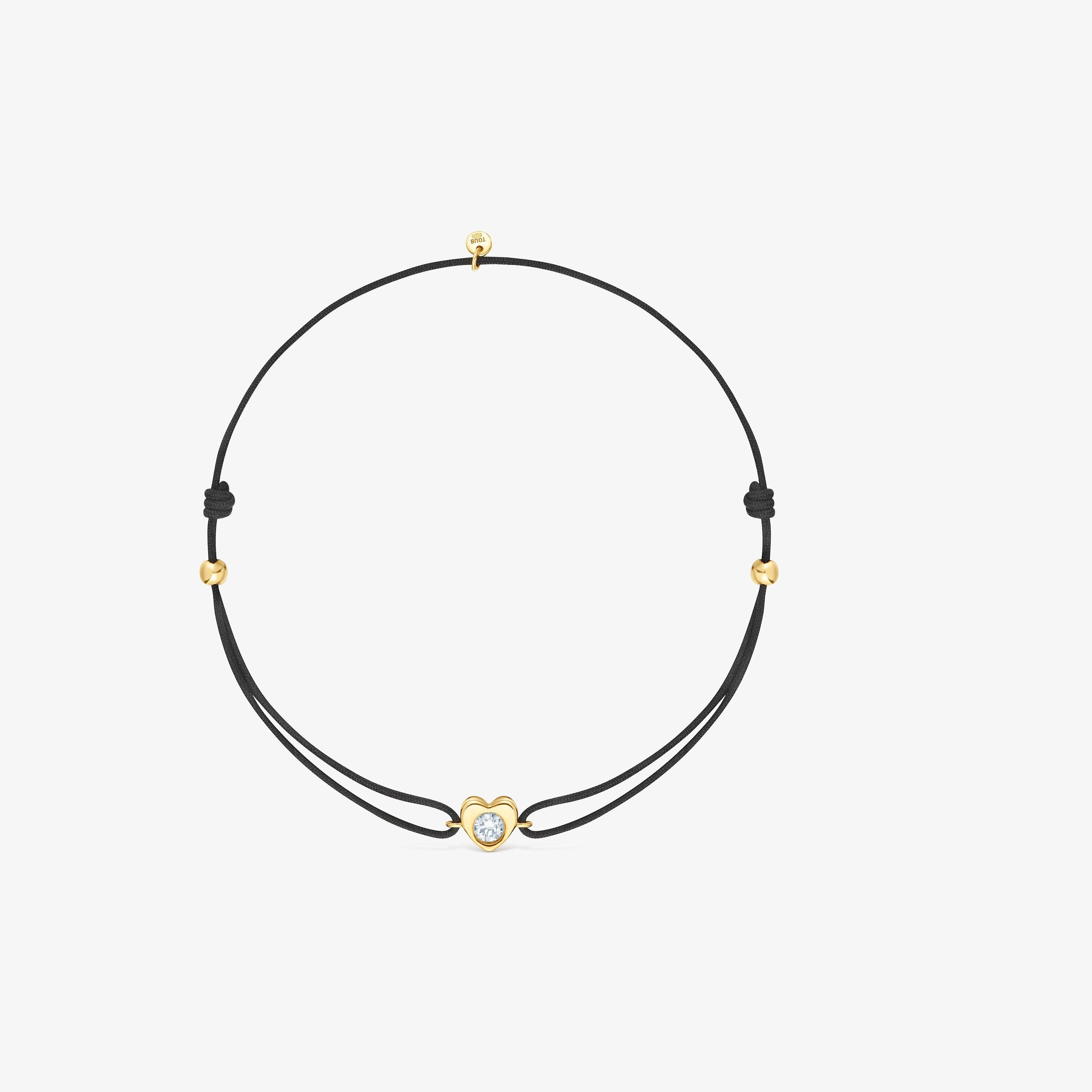 Pulsera de oro con diamante creado en laboratorio y nylon negro TOUS Lili