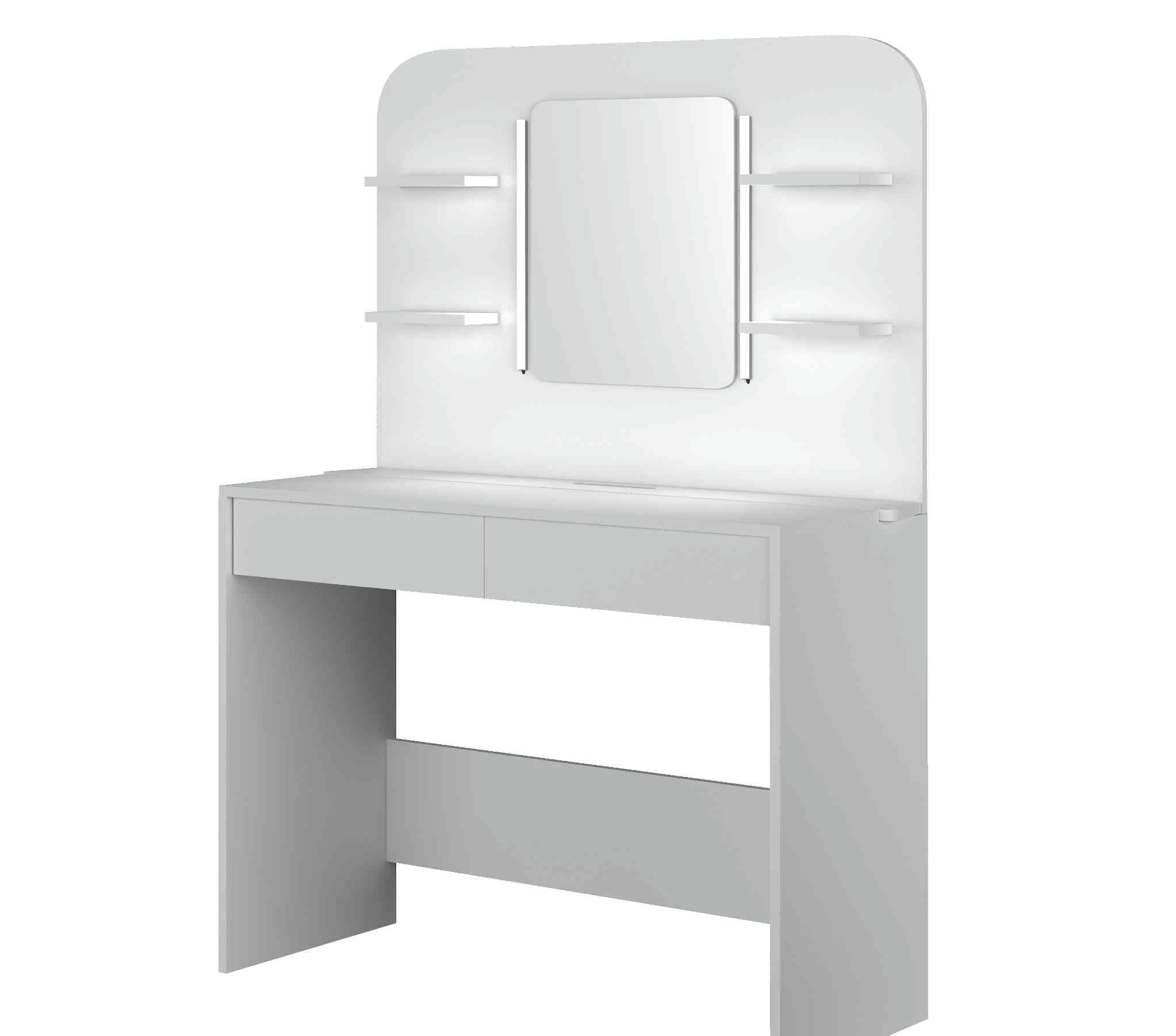 - Coiffeuse enfant avec miroir en bois blanc