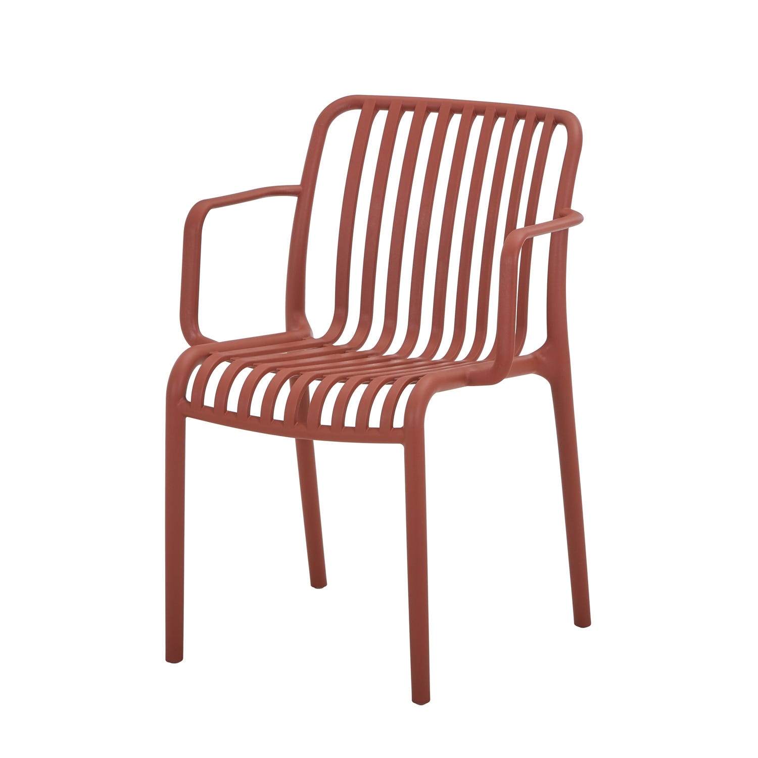 Sedia da giardino con braccioli in plastica 43x41,5x79 cm mogano