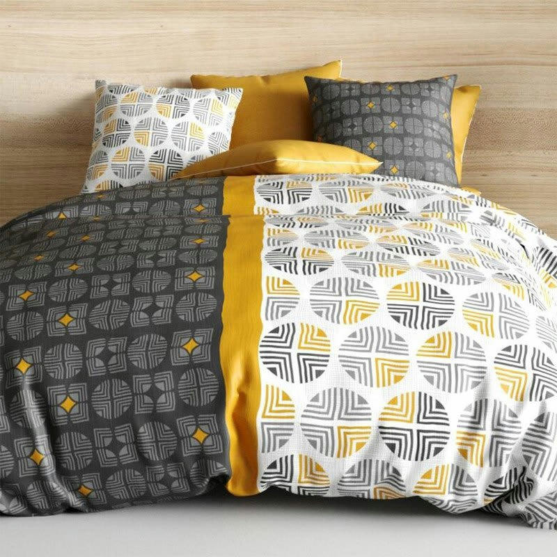 ARTURO - Parure de couette 100% coton 57 fils imprimée 260x240 2 taies