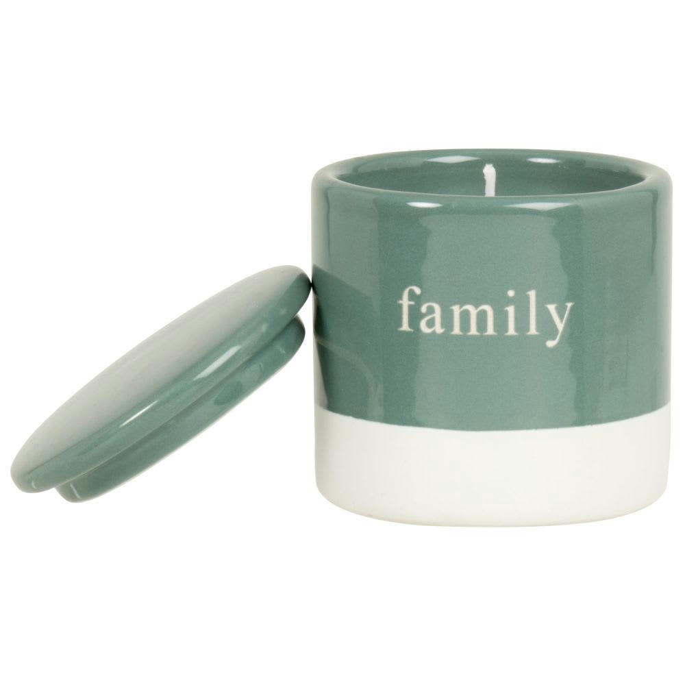 - Bougie parfumée en céramique blanche et verte