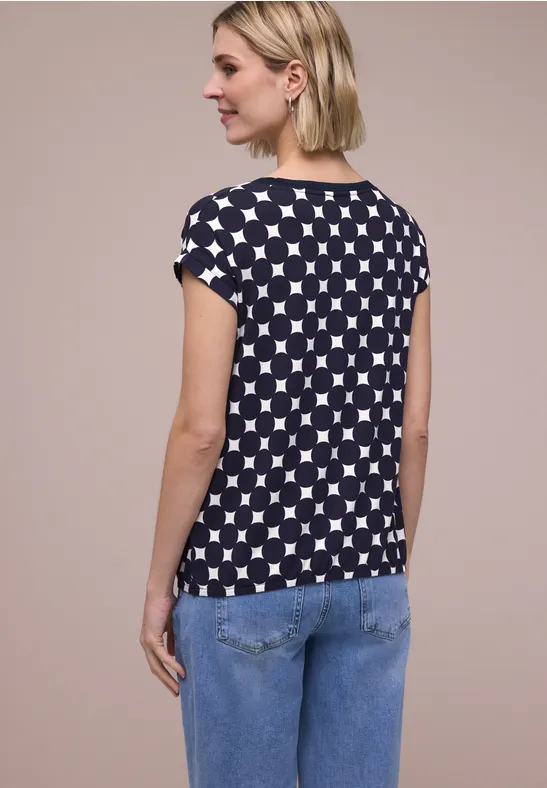 Shirt mit U-Boot-Ausschnitt und Print