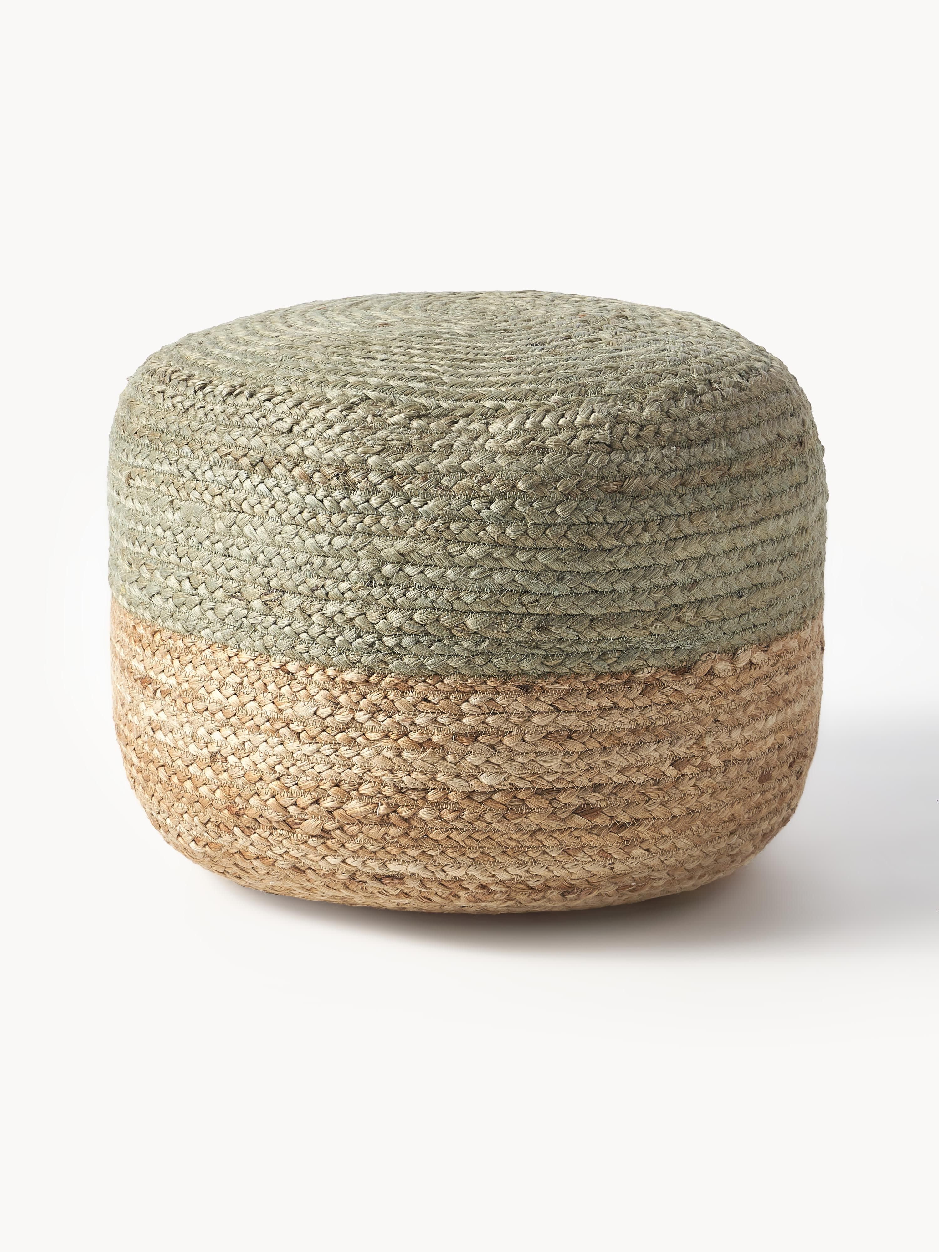 Handgefertigter Pouf Bono aus Jute