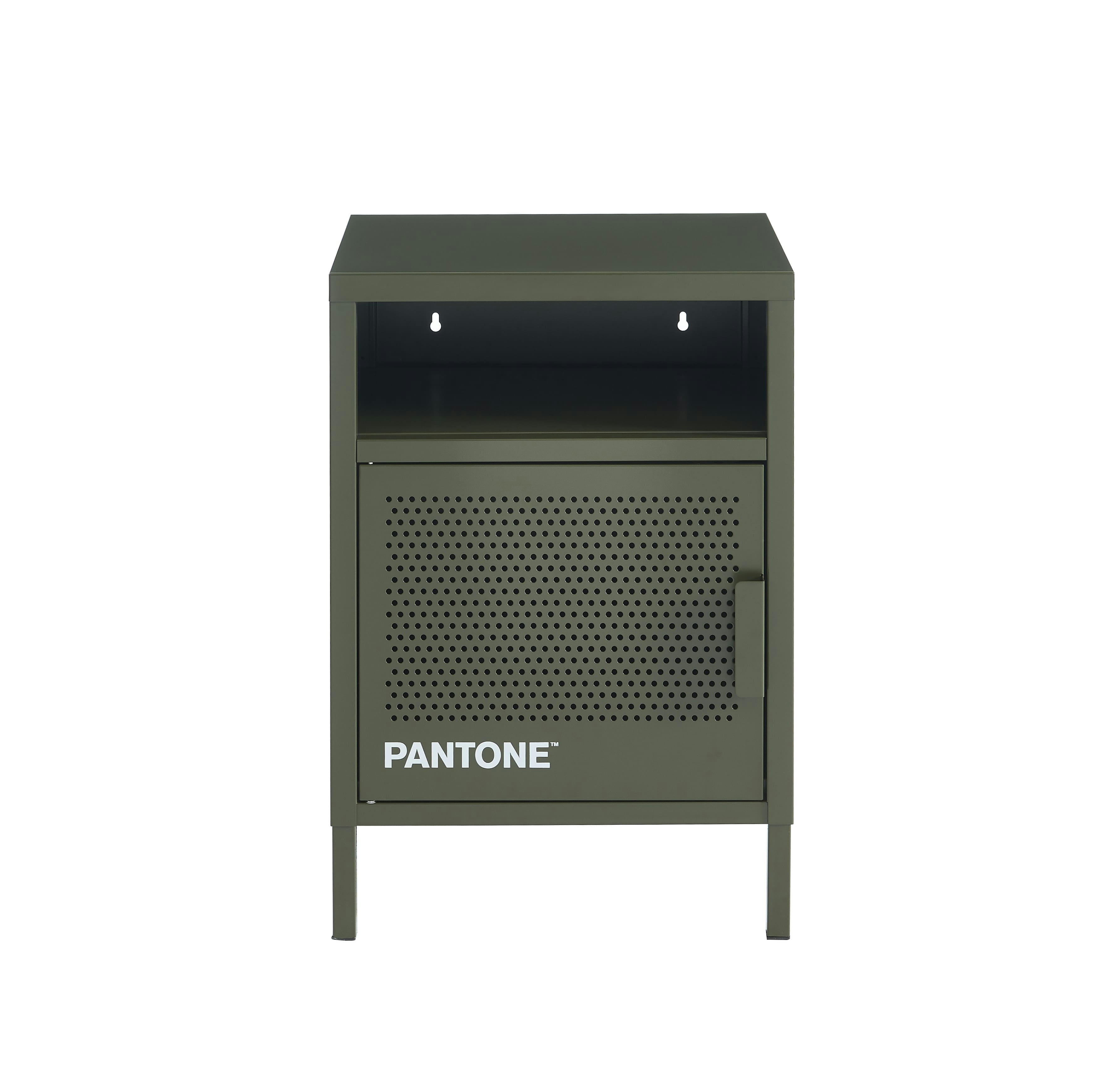 PANTONE - Table de chevet   métal vert olive foncé 40cm