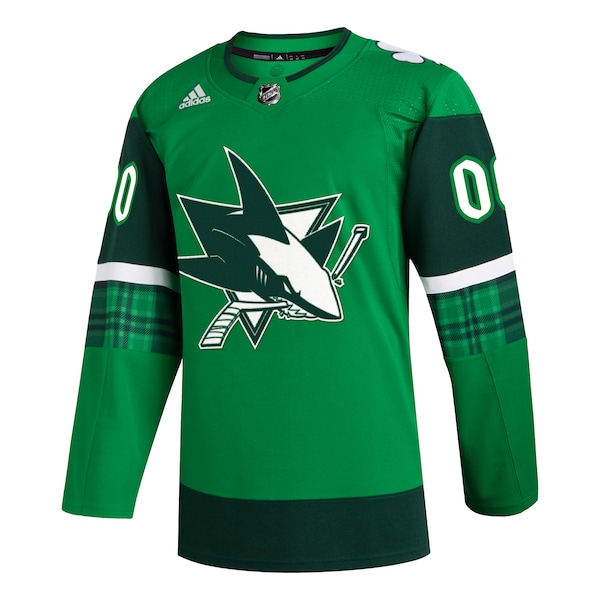 San Jose Sharks adidas St. Patrick's Day Authentic Custom Jersey - Kelly Green