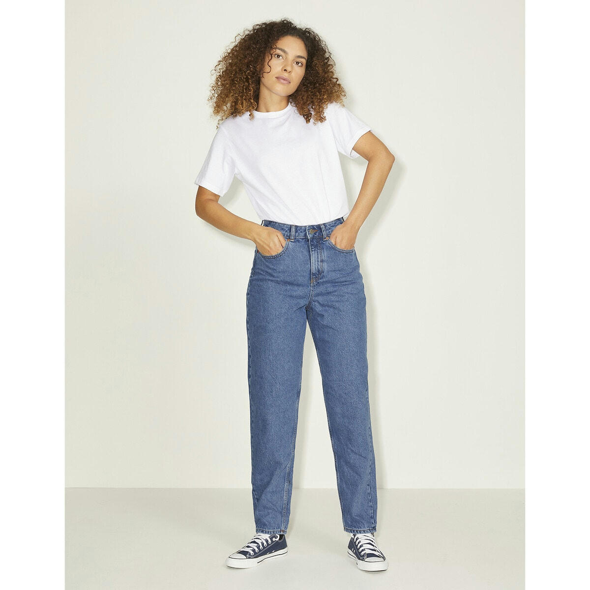 Jean mom, taille haute