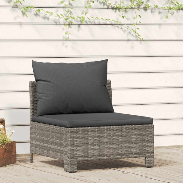 Sofa środkowa Szary Technorattan middle vidaXL