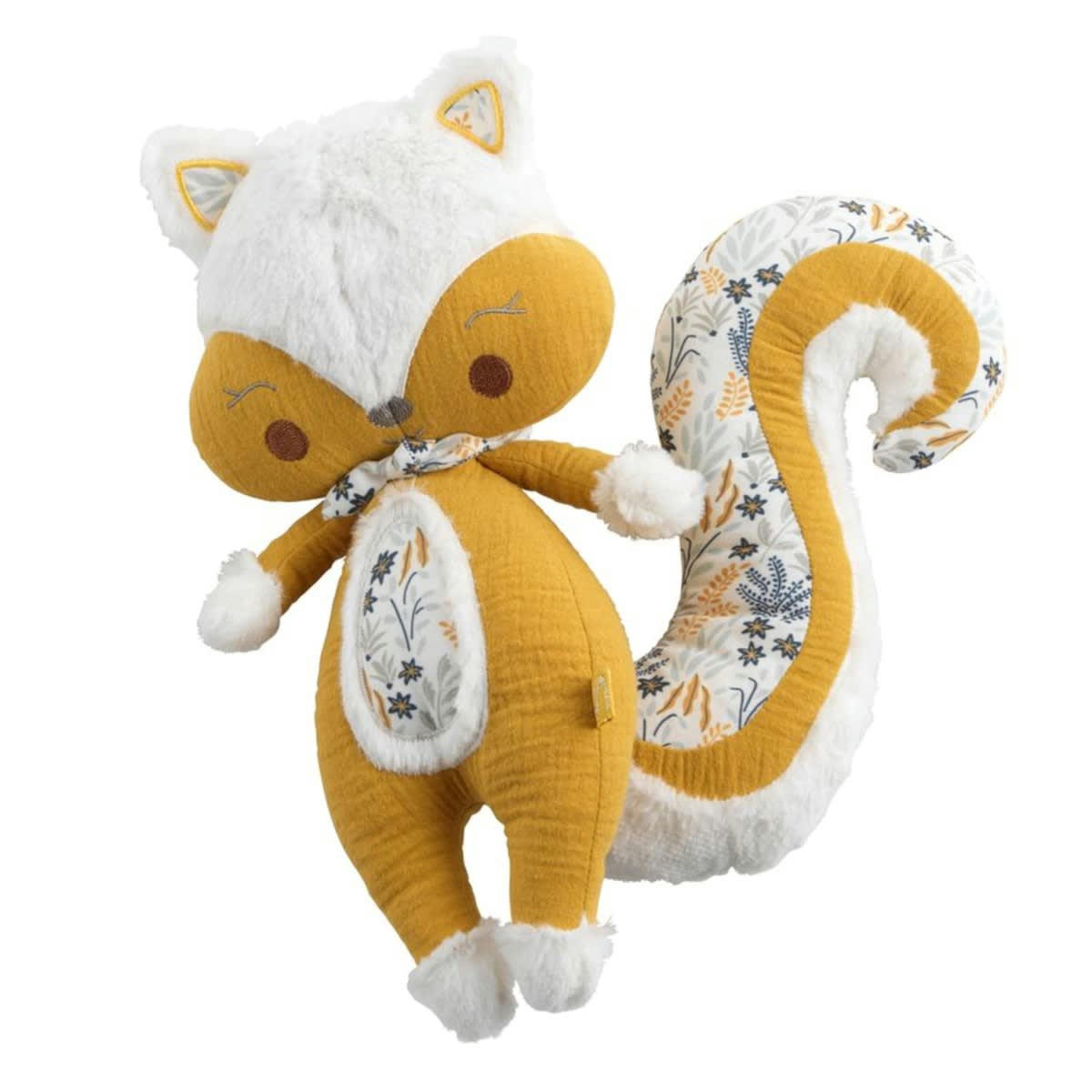 PROMENONS NOUS - Doudou écureuil  en velours jaune foncé