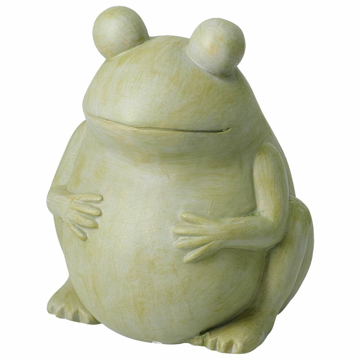 Dekoracyjna figurka żaby z terakoty 20 cm zielona
