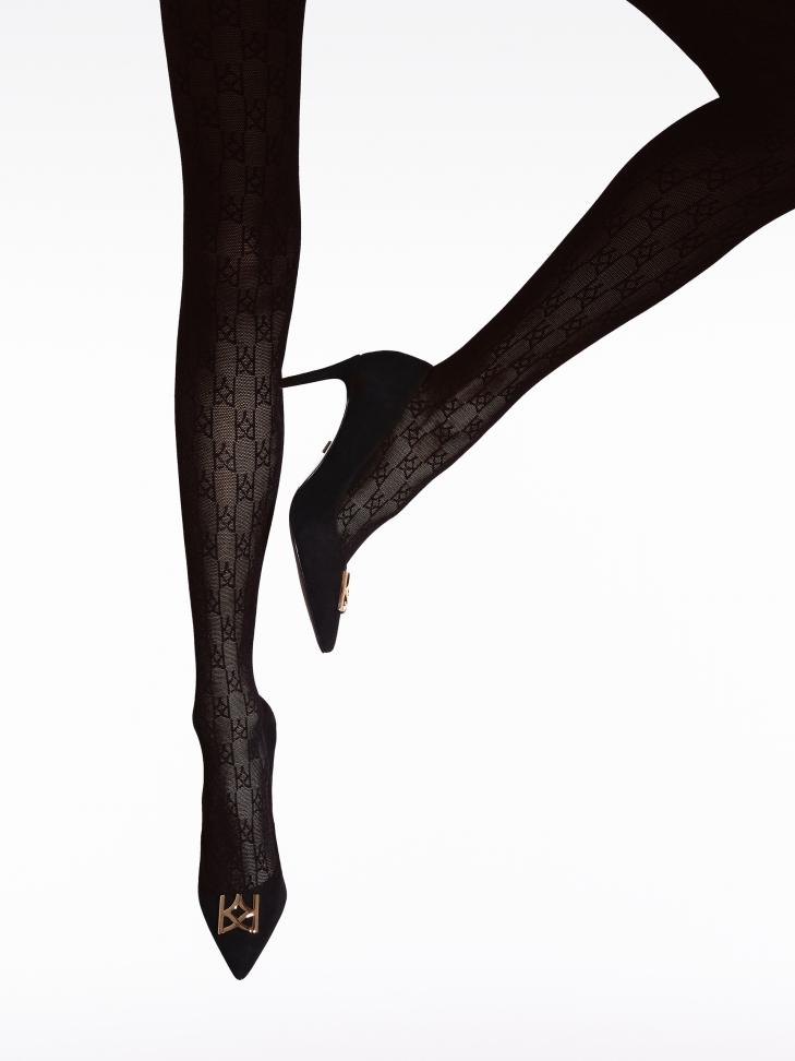 Patterned black tights 60 DEN
