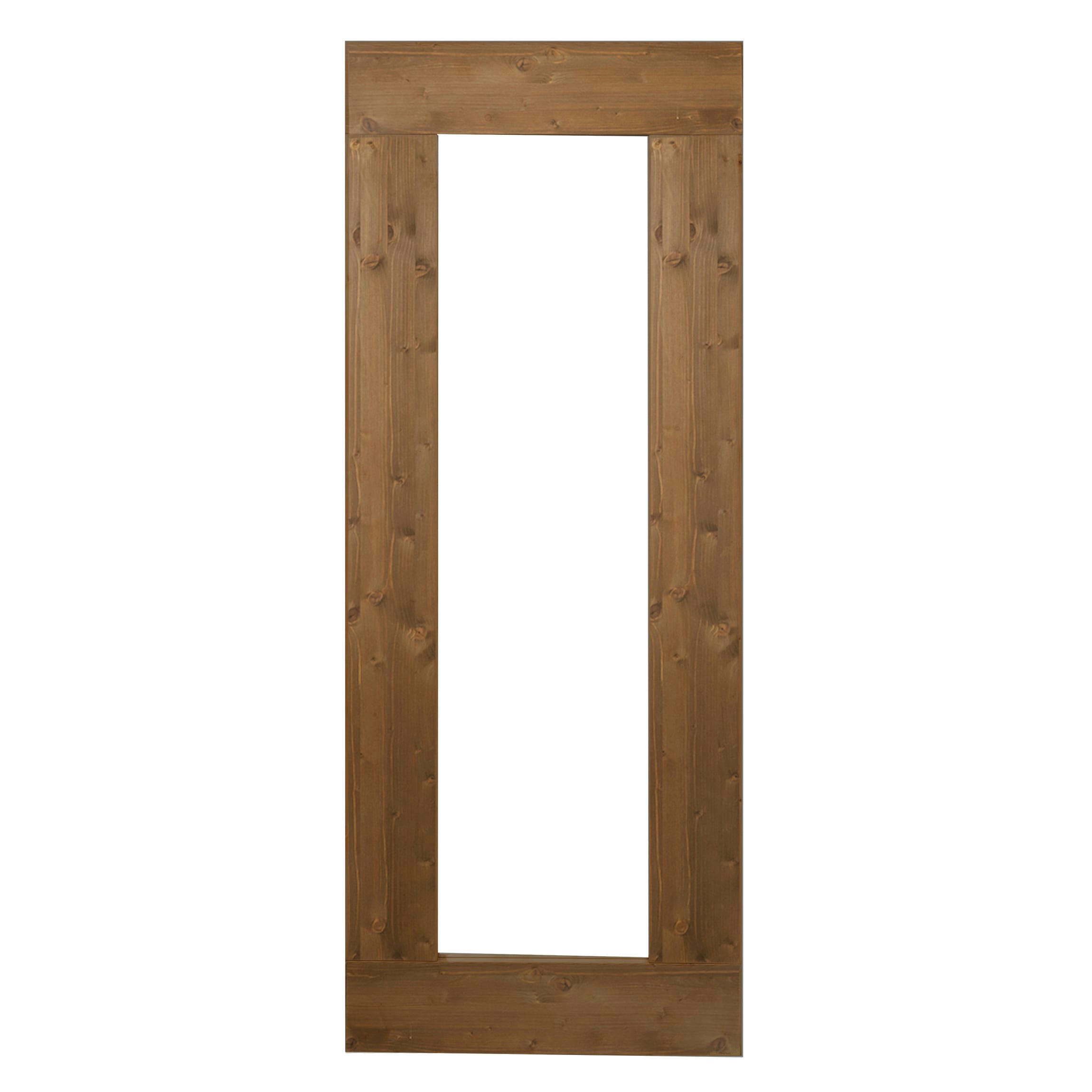 AMARIE - Miroir intégral en bois d'épicéa de couleur marron vieilli 165 cm
