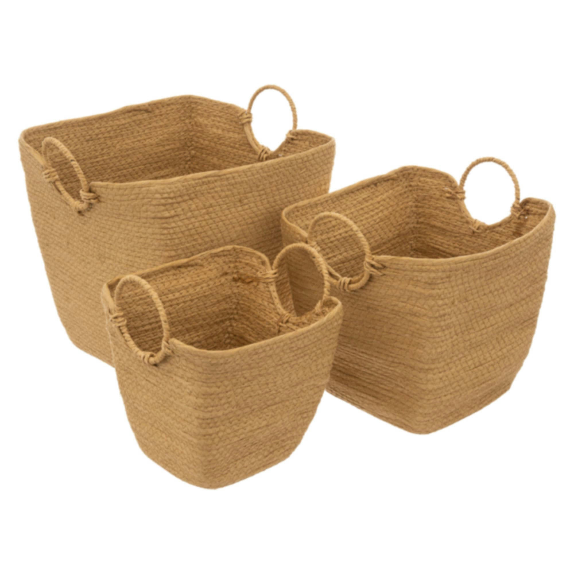 - Set de 3 paniers de rangement pour salle de bain