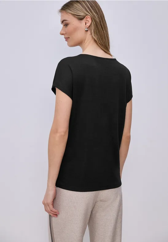 Dropped Shoulder Shirt im Leinen-Look