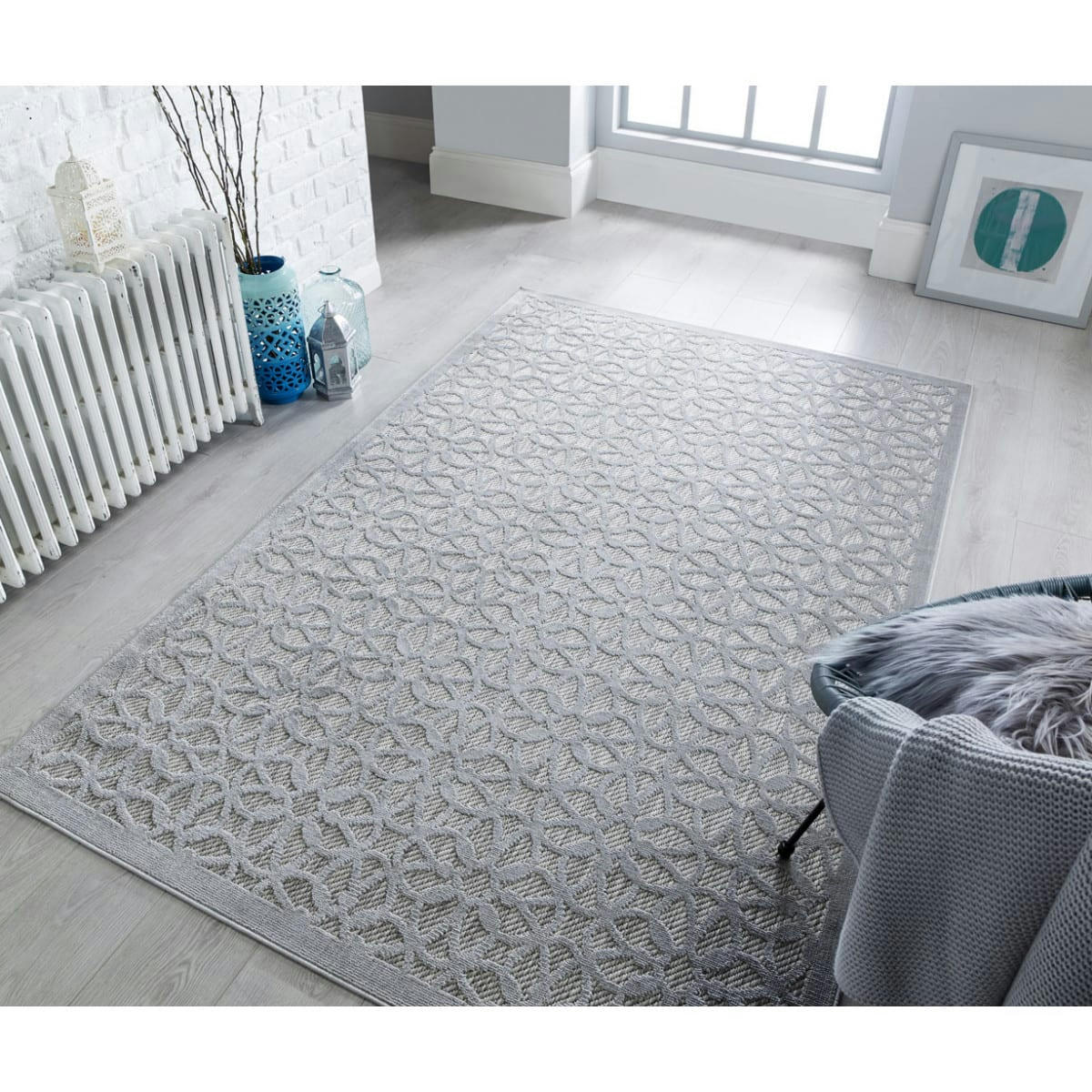 ARGENTO - Tapis  design en polypropylène argenté 160x230