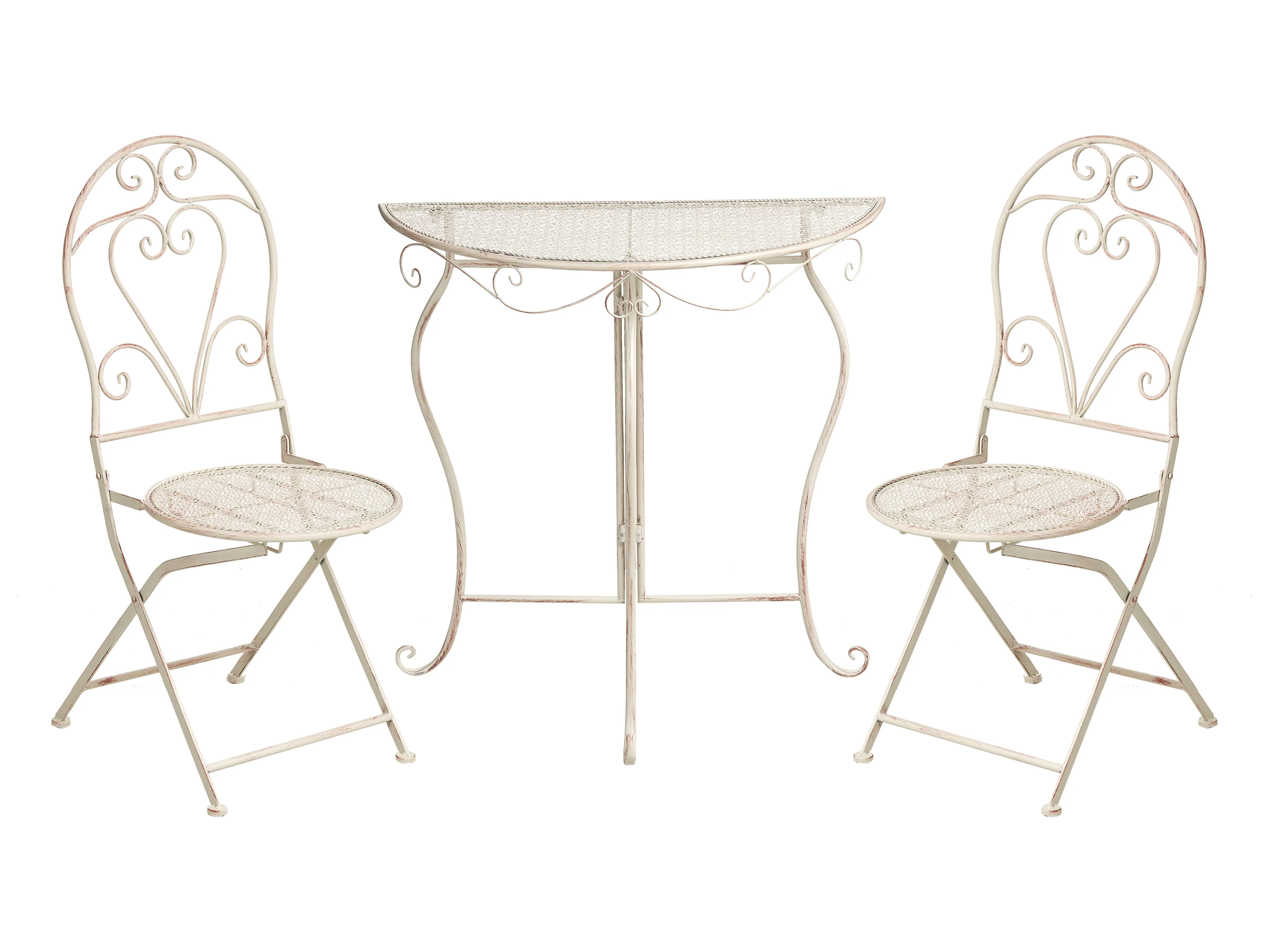 Bistro Set Folding FOLELLI Metal Light Beige