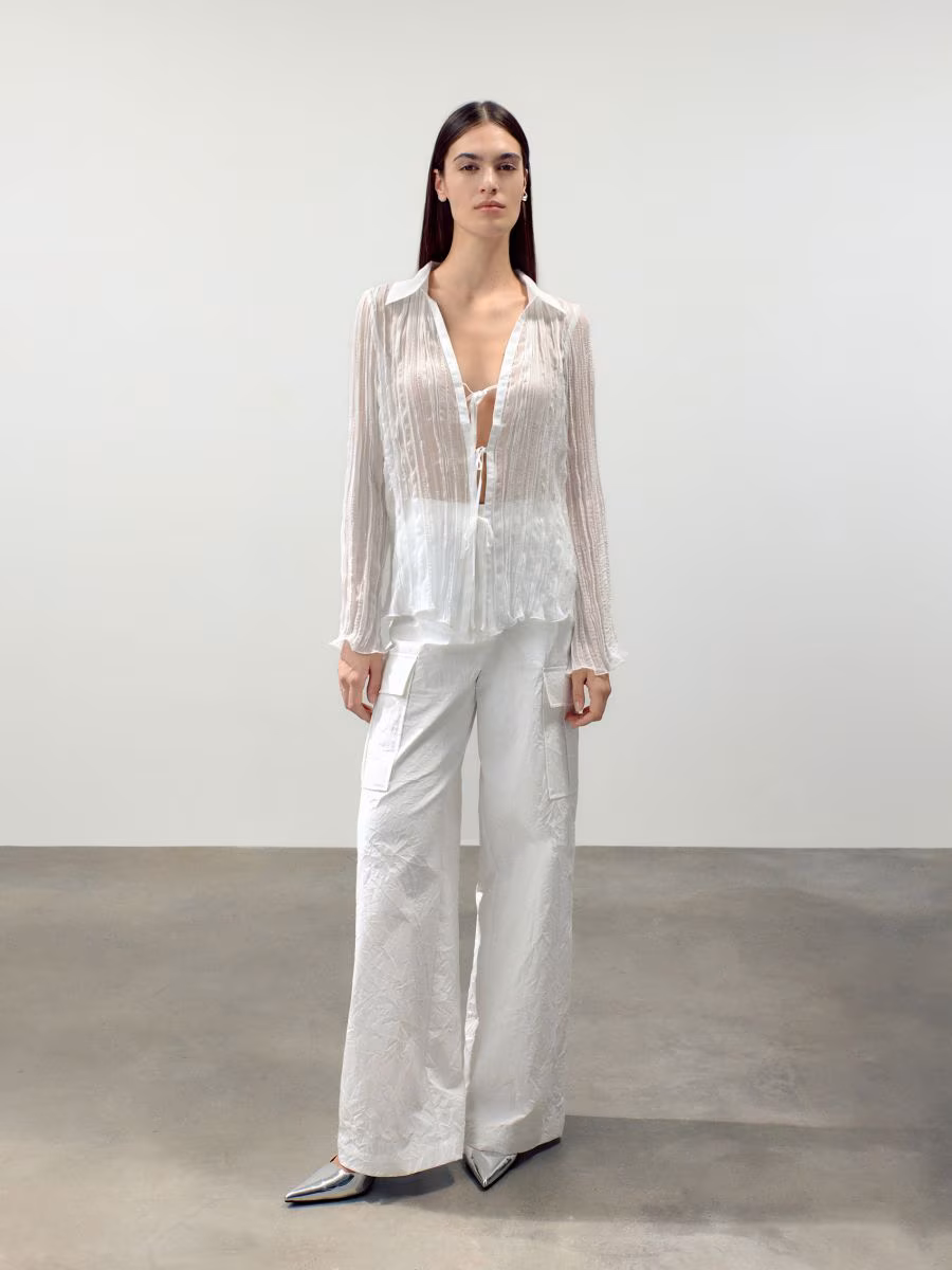 Crease Effect Trousers