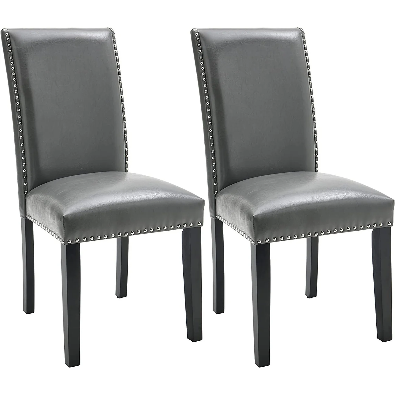 Faux Leather Kitchen Dining Accent Chairs Set of 2