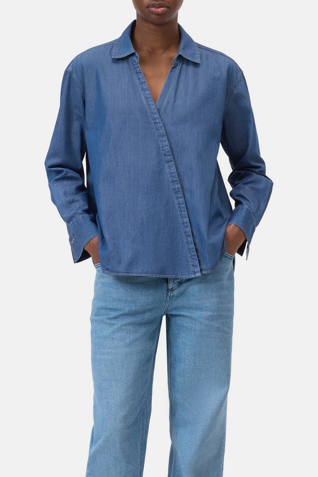 Asymmetrische Bluse aus Baumwolle