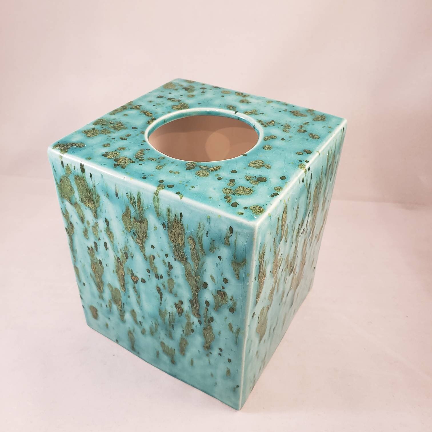 Square Tissue Box Cover Made to order Handmade Ceramics Pottery (many colors available)