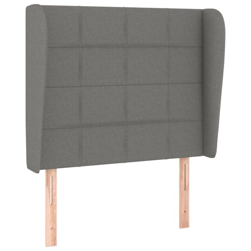 NNEVL Headboard with Ears Dark Grey 83x23x118/128 cm Fabric