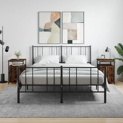 NNEVL Bedside Cabinets 2 pcs Smoked Oak 40x42x60 cm Engineered Wood