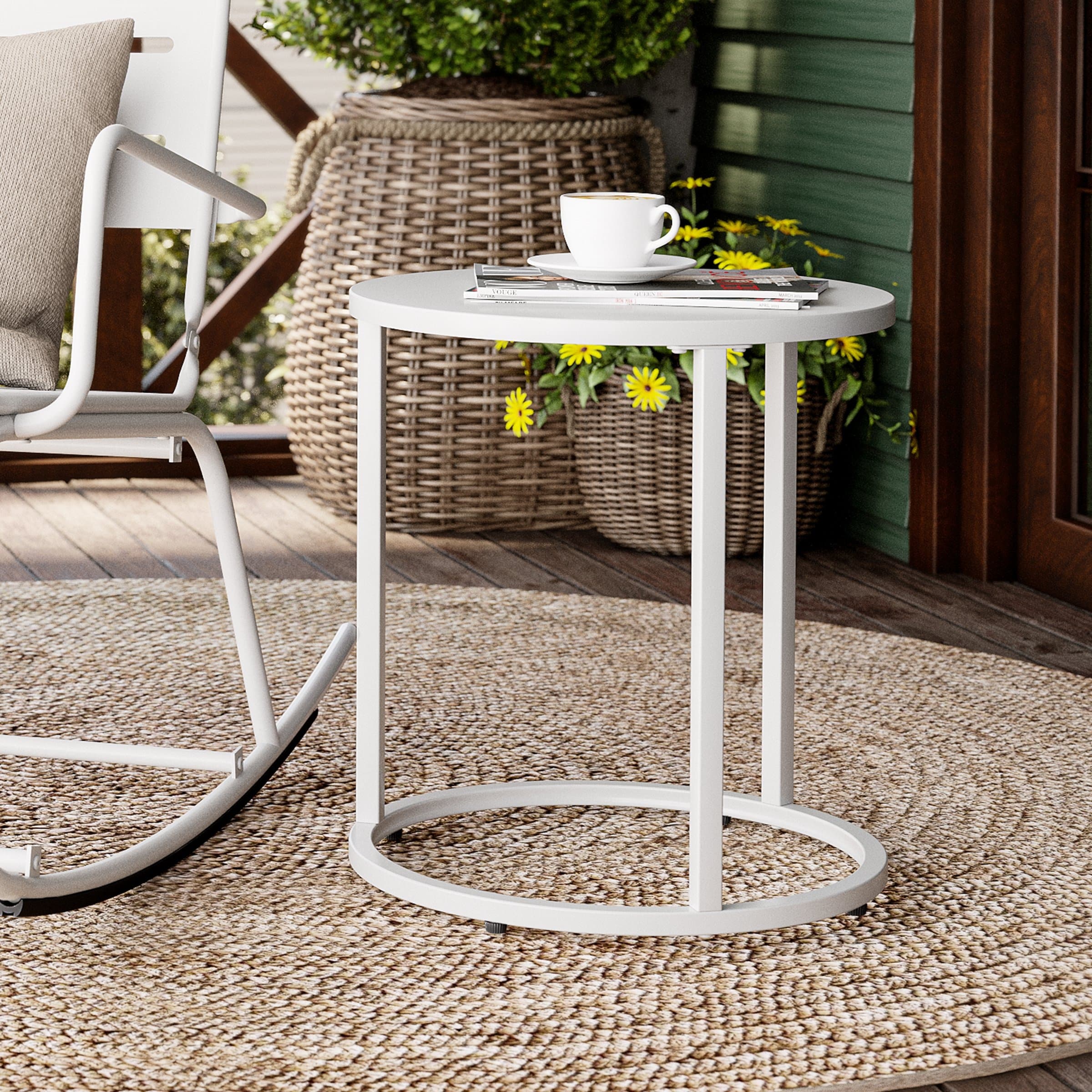 Crestlive Products Outdoor Modern Metal Round Side Table