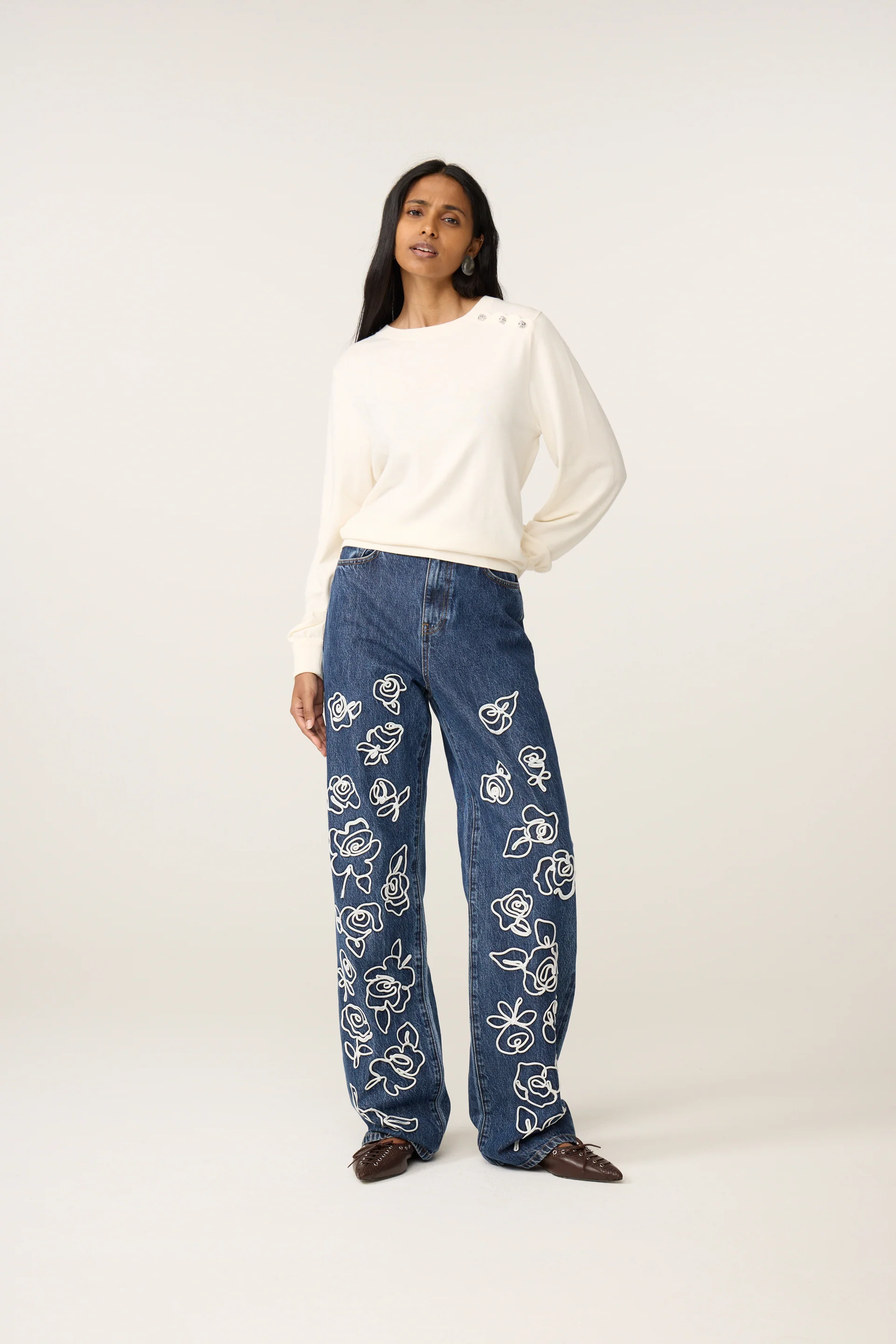 Molly Cuff Pullover | Cosy White