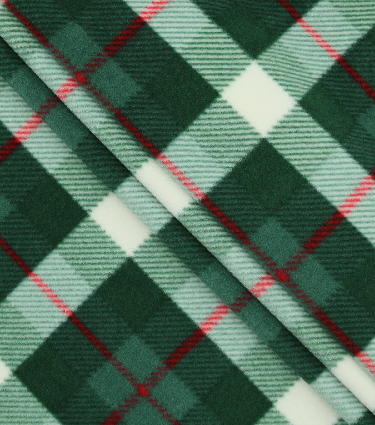 Green Plaid Anti Pill Fleece Fabric
