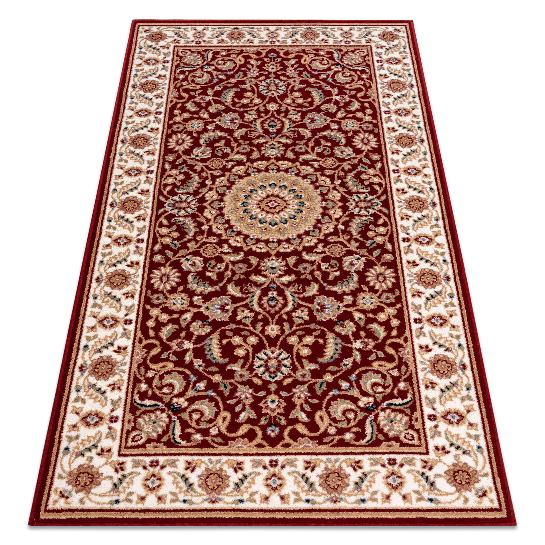Dywan wełniany NAIN Rozeta, ramka 7176/51066 bordo 80x150 cm