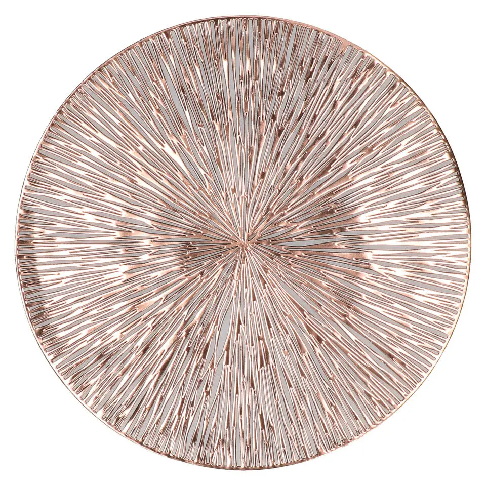 Bellatio design Placemats - 4 stuks - rond - bronskleurig - 38 cm