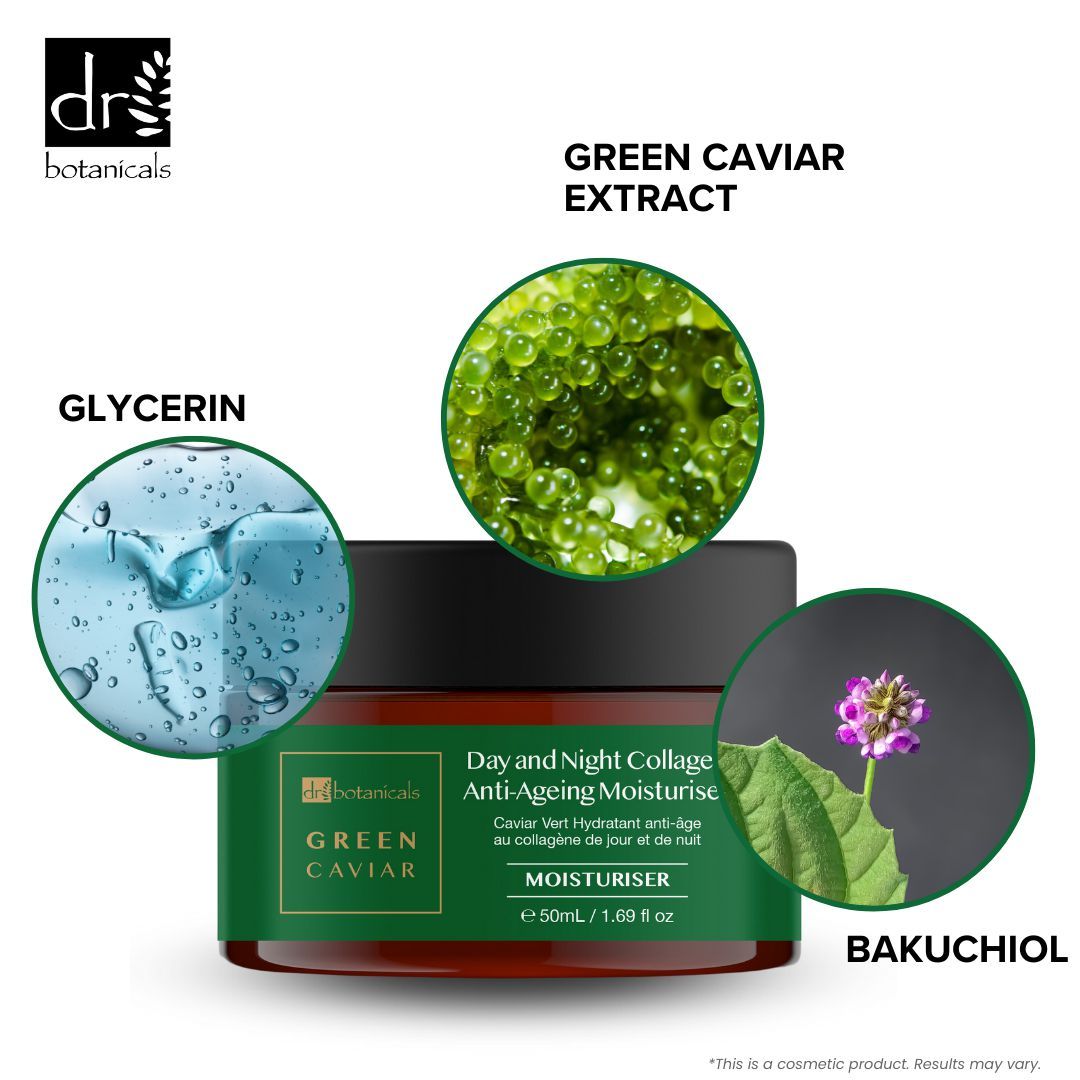 Dr. Botanicals Green Caviar Day & Night Anti-Ageing Moisturiser 50ml x 2 Duo Pack