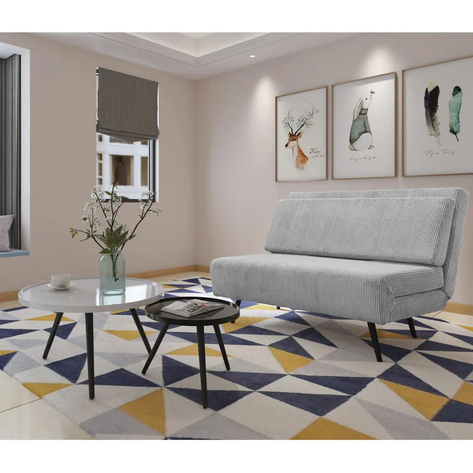 Mallory - Slaapbank 140 cm in grijze stof