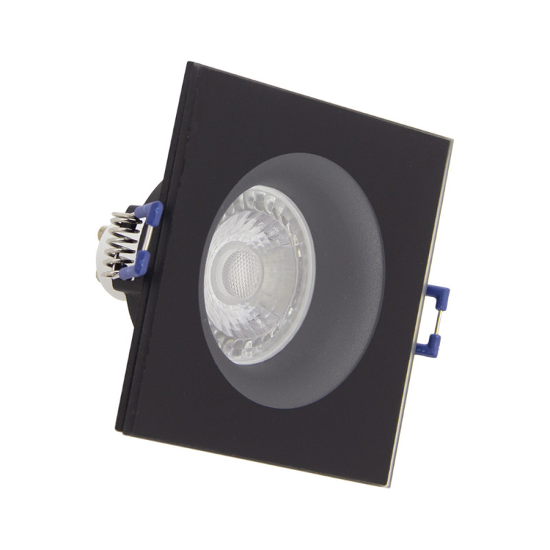 Spot encastrable LED carré aluminium noir GU10 blanc neutre IP44 345 lm 5 W XANLITE