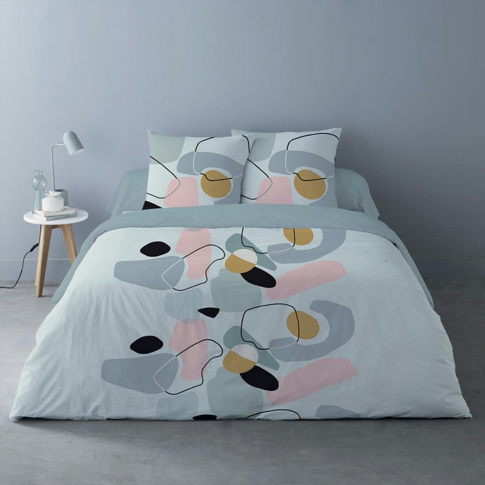 - Parure de couette 100% coton imprimée 260x240 2 taies