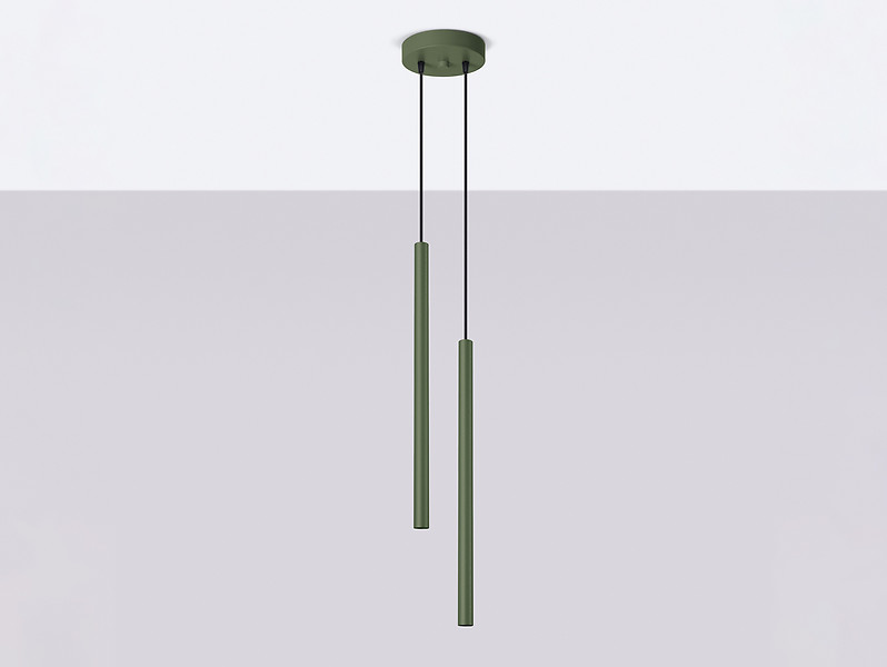 Lampa wisząca Pastelo 2-punktowa stalowa 104 cm zielona