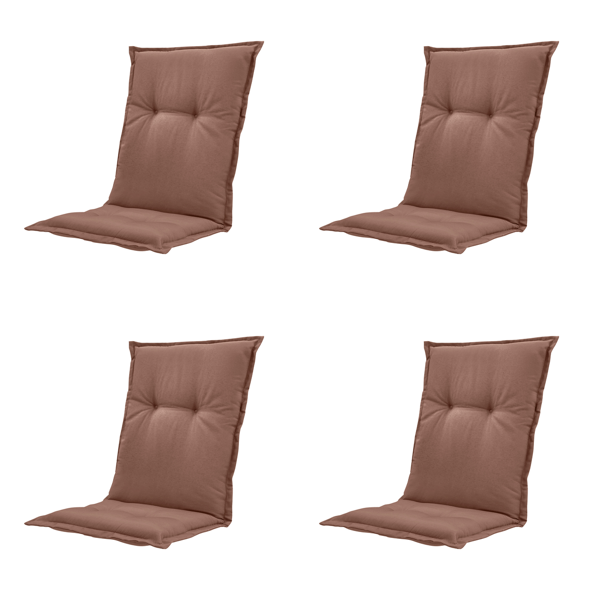 Madison tuinstoelkussen lage rug Panama - bruin - 105x50x6cm - set van 4