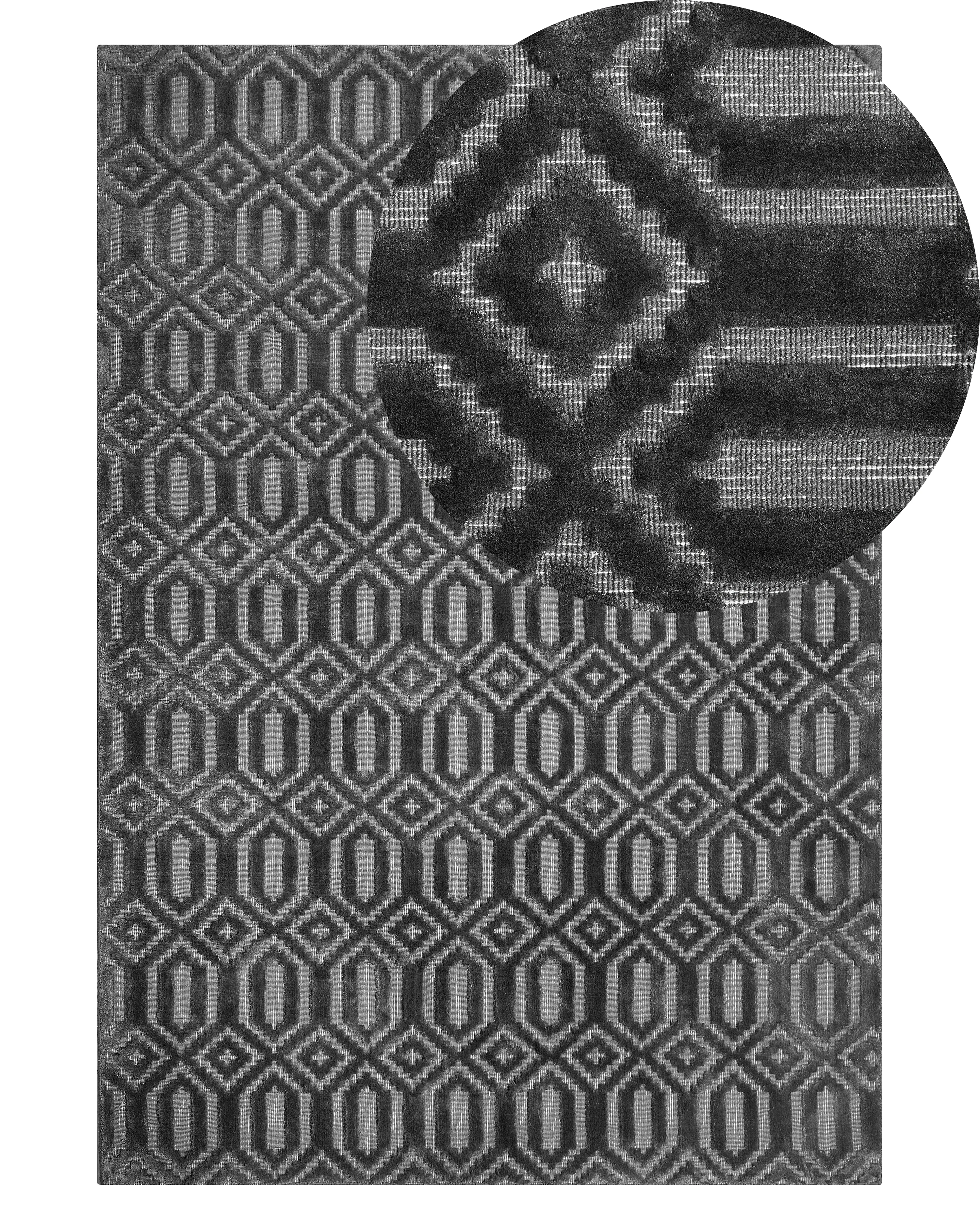 Rug ADATEPE Dark Grey 140 x 200 cm Viscose