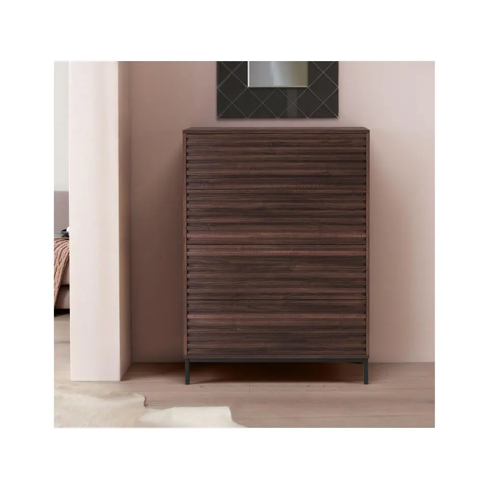 Celine - Commode met 4 laden in walnoot spaanplaat