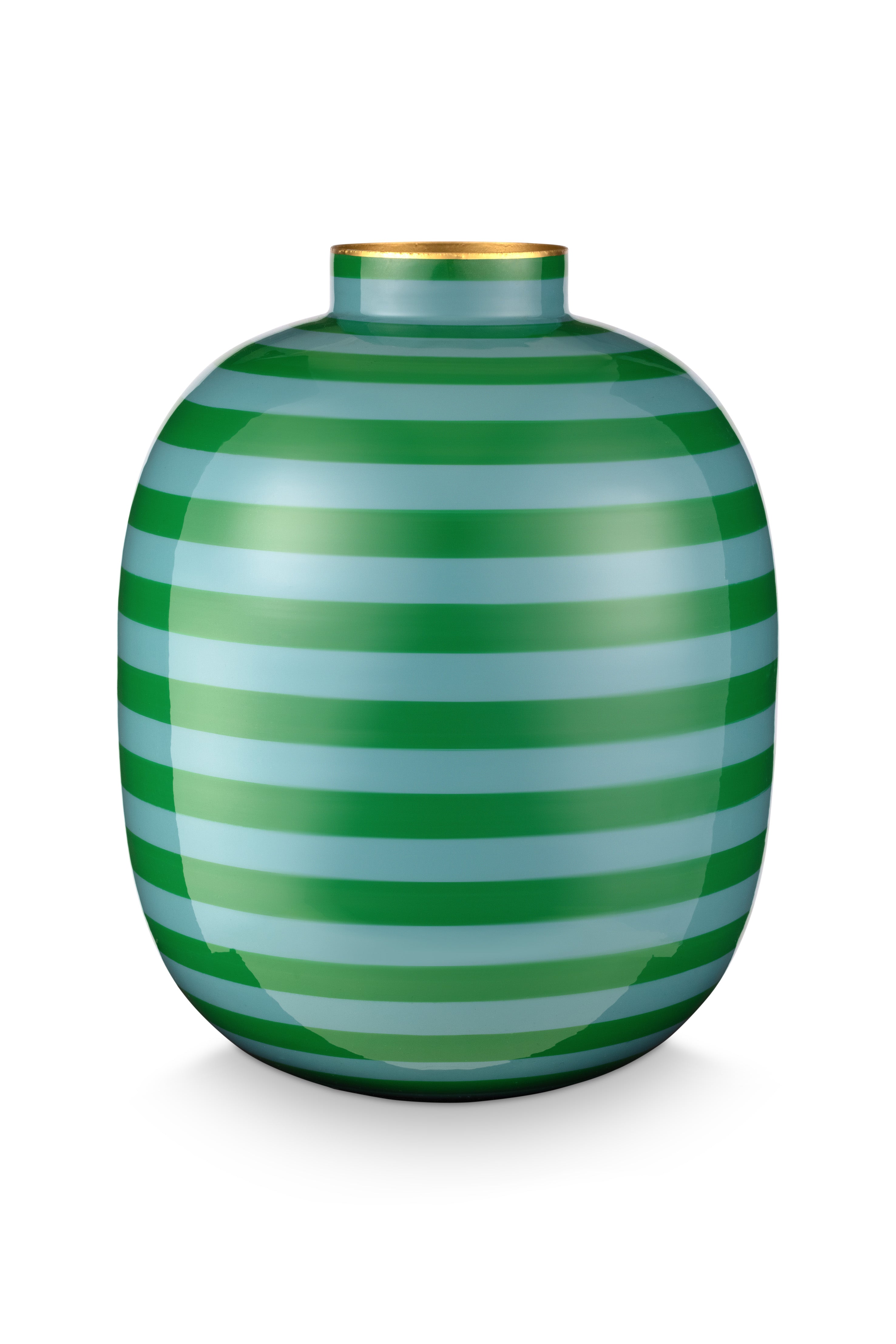 Pip Studio Bloemenvaas - Ronde Vorm - Groen - Metaal - 32 cm