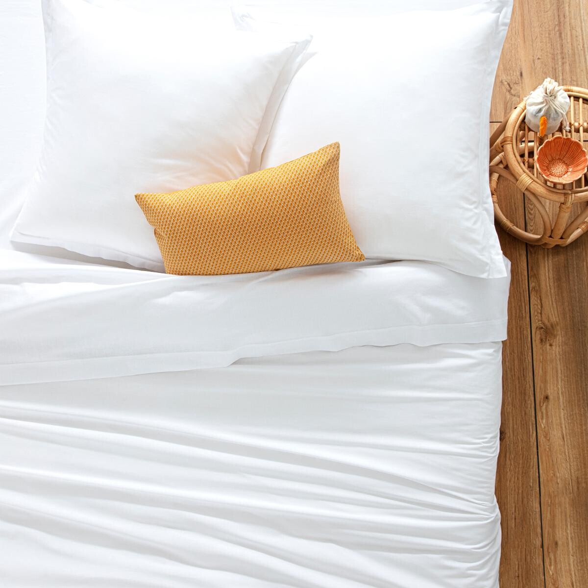Fitted sheet, cotton White, 90x190 cm
