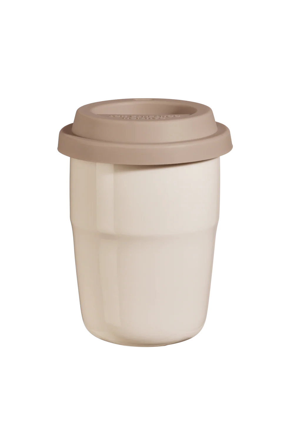 thermobecher creme, deckel braun