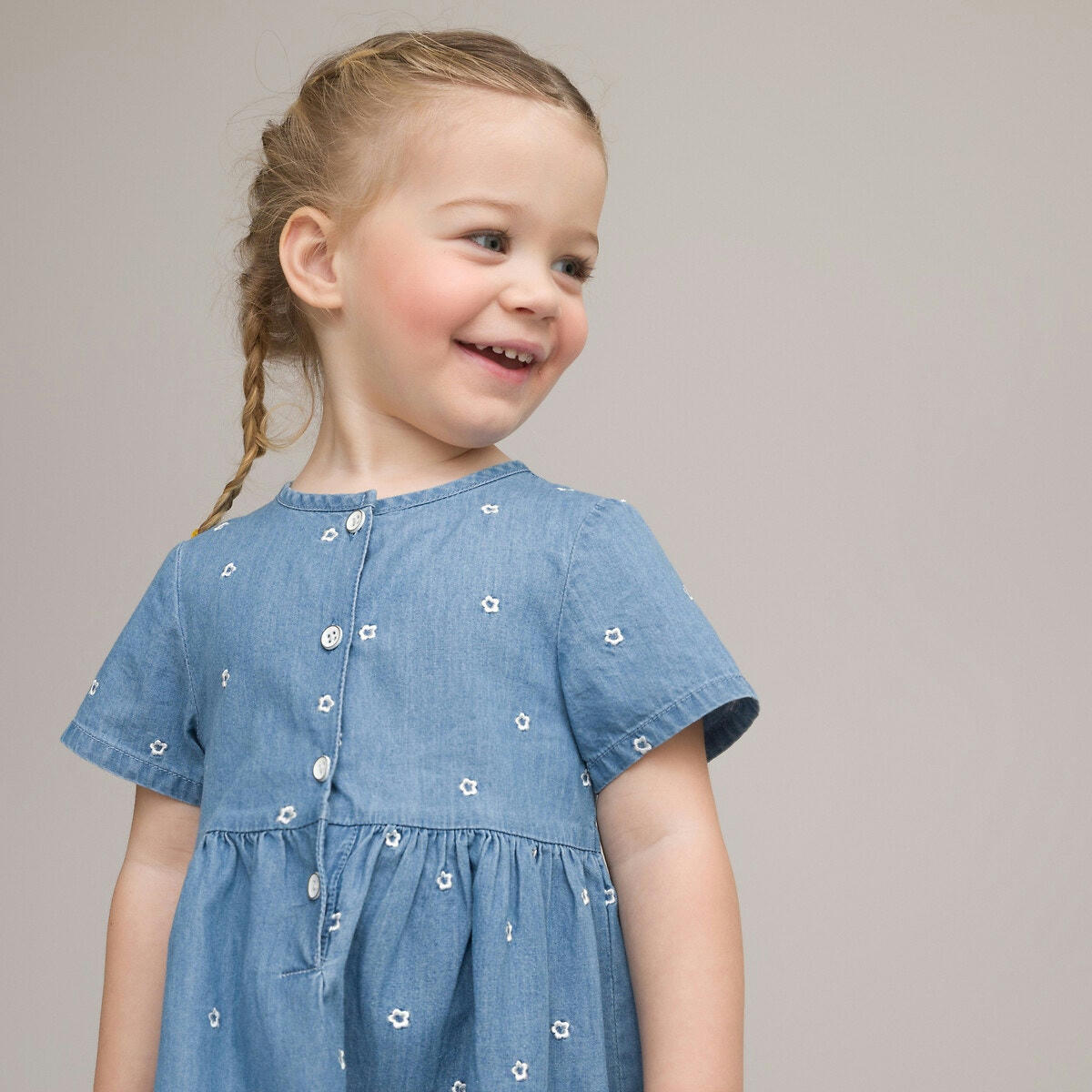 Robe manches courtes en jean
