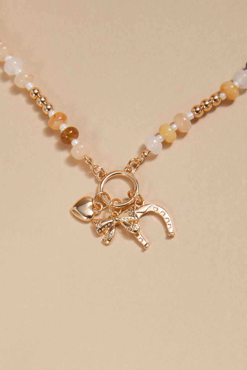 Lauren Beaded Charm Pendant Necklace