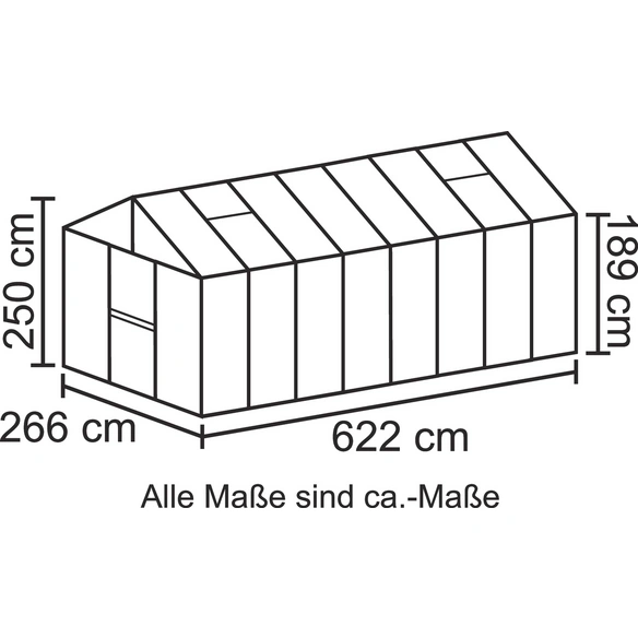 Gewächshaus »Zeus«, 15,7 m², Aluminium/Glas, winterfest