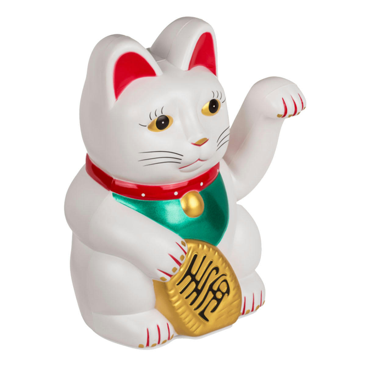 - Chat porte bonheur en PVC blanc