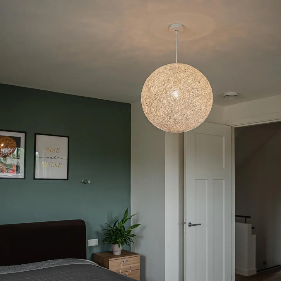 Qazqa hanglamp corda wit e27