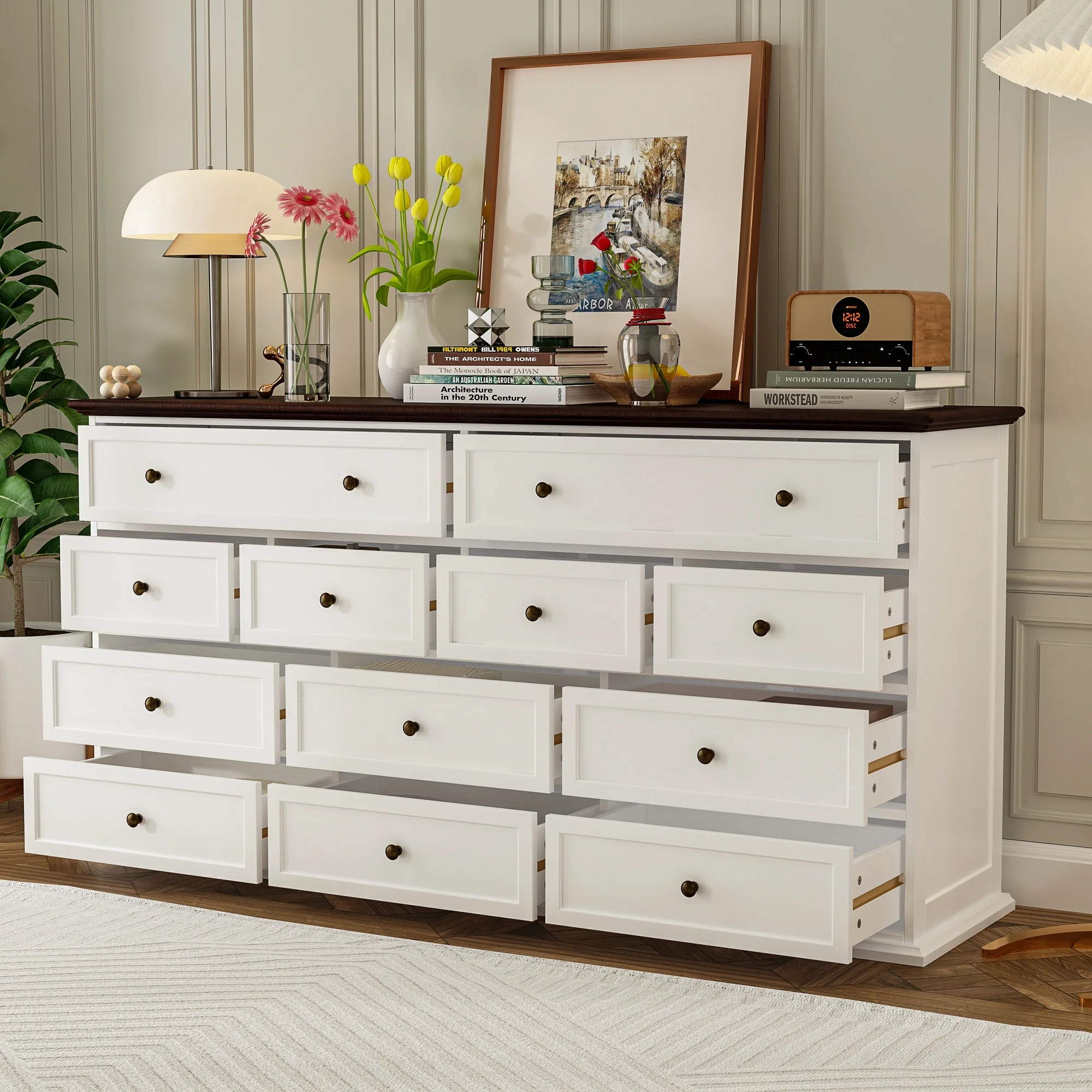 Contemporary Multi-Drawer Dresser for Stylish Storage Chest Console