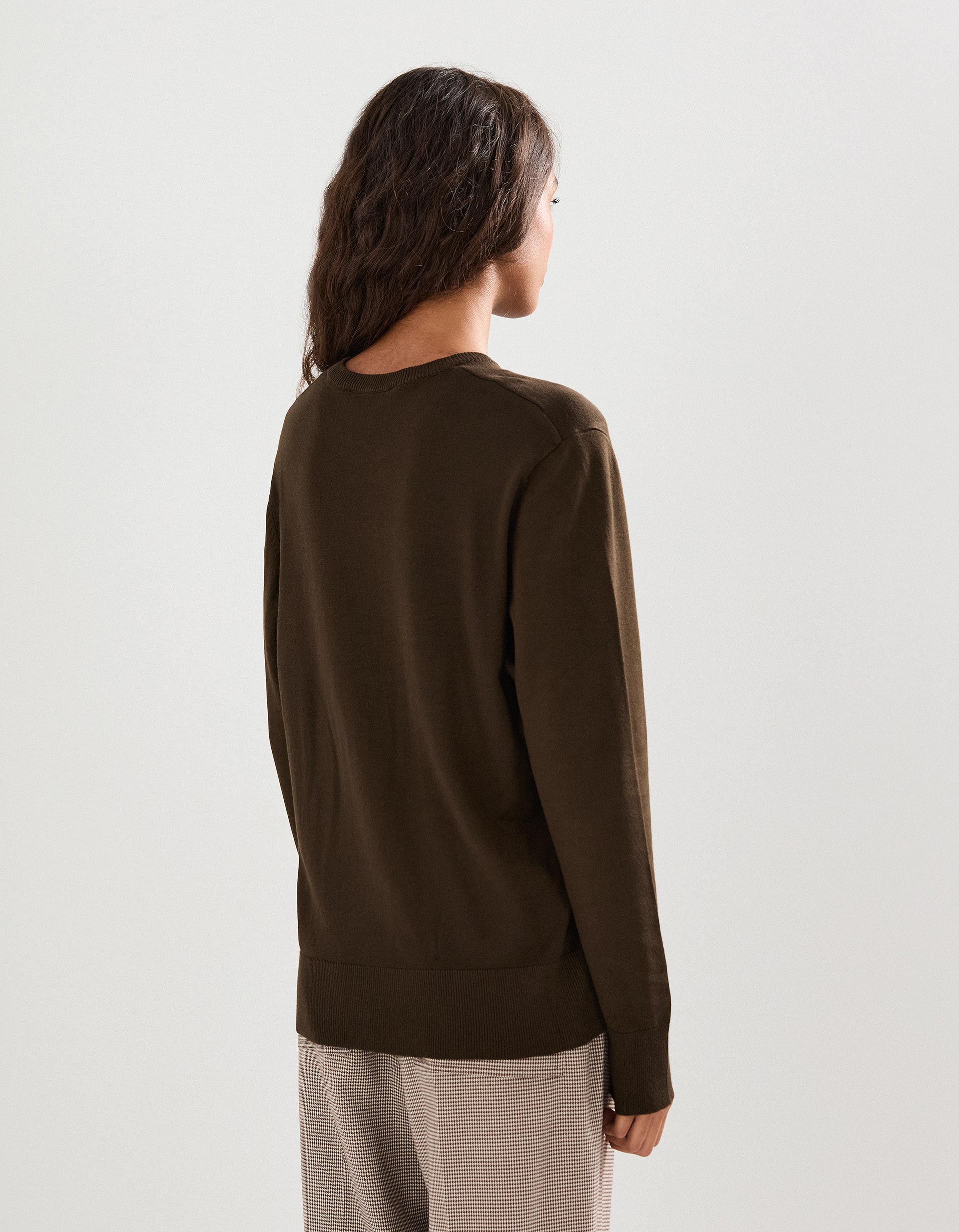 Camisola de Malha, Mulher, Castanho Escuro